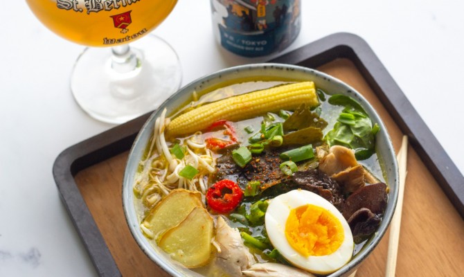 Easy shio ramen met kip en yuzu