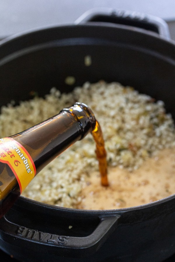 Risotto met St.Bernardus Pater 6, bospaddenstoelen en hazelnoot